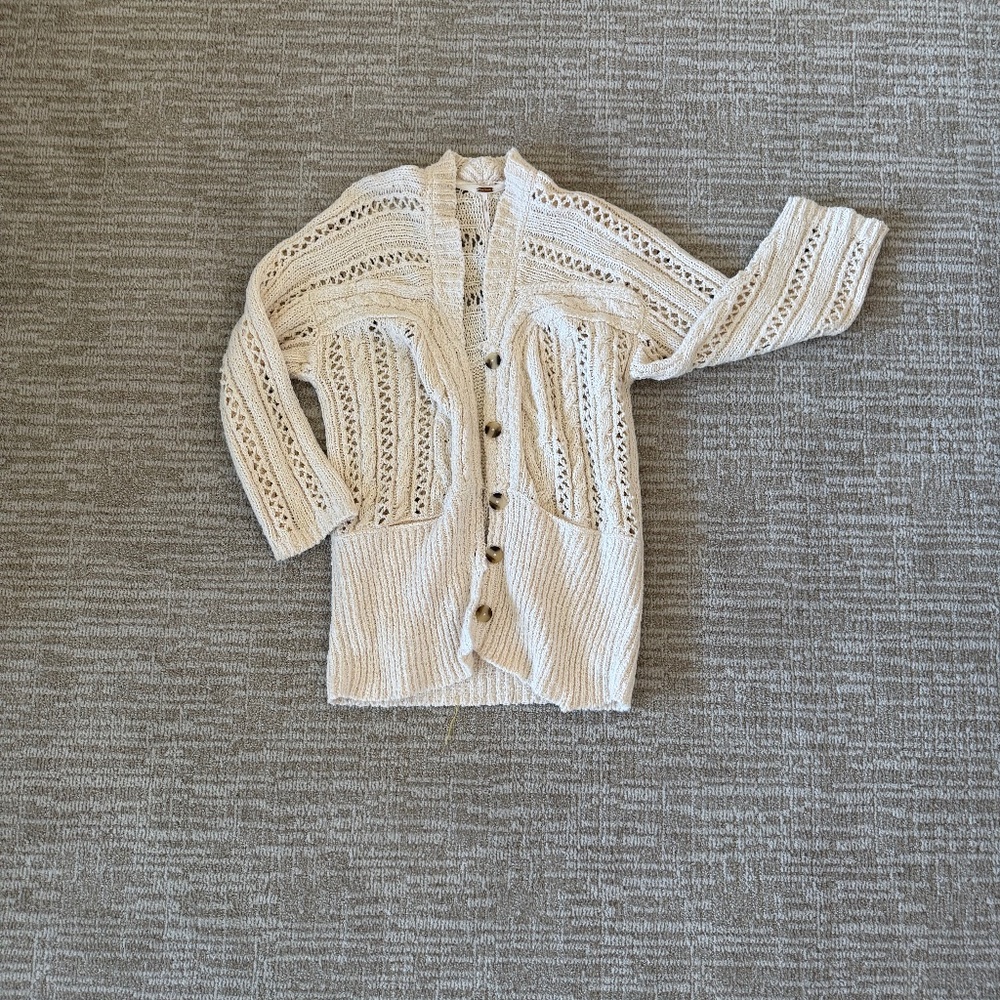Free People Cable Cardigan Sweater